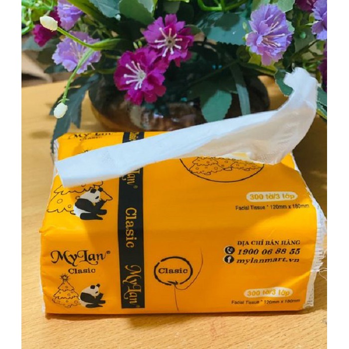 Giấy ăn Gấu trúc MyLan (100 tờ/gói)