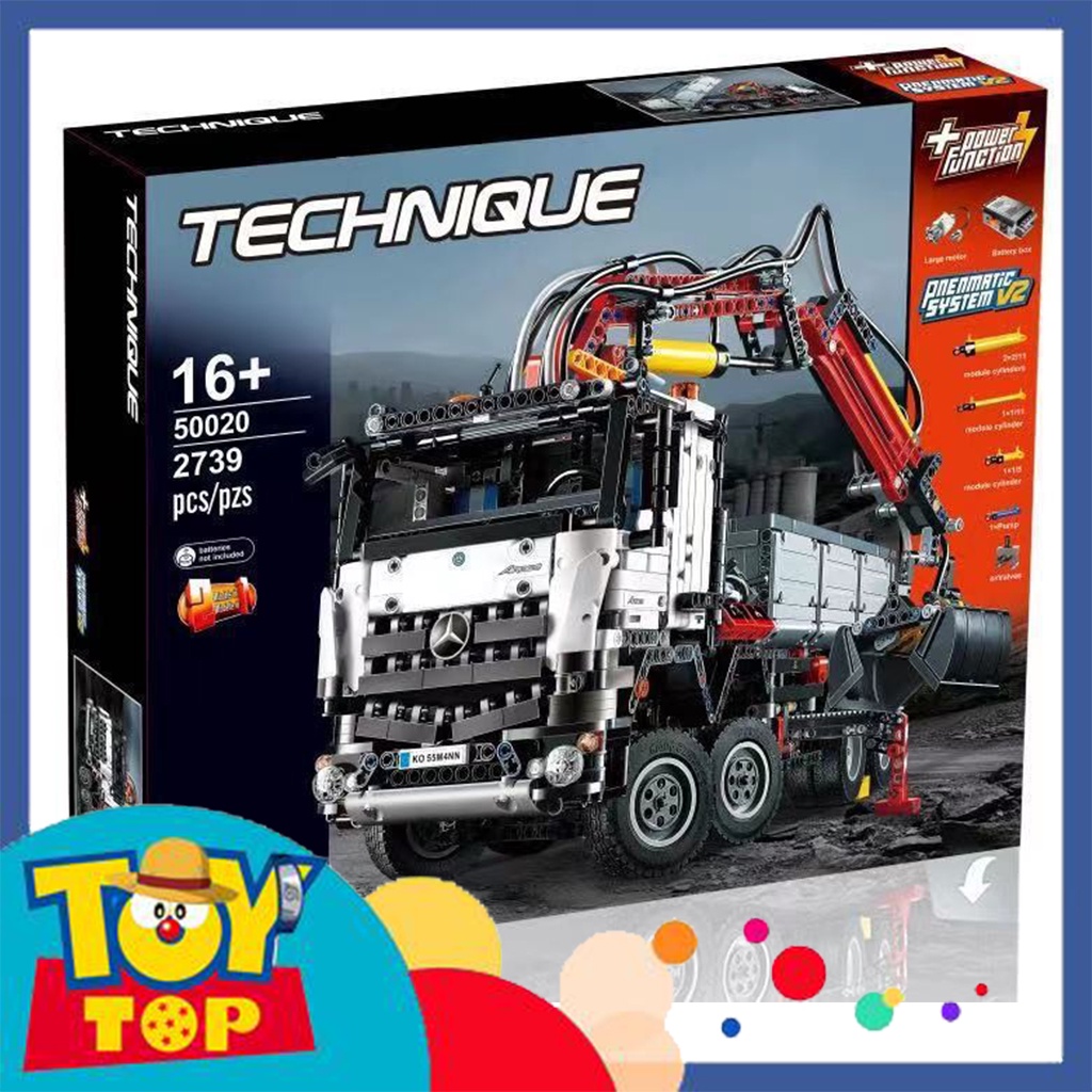 Đồ chơi lắp ráp ghép Technic xe ô tô tải cẩu đa năng Mercedes-Benz Arocs xếp hình mã 50020