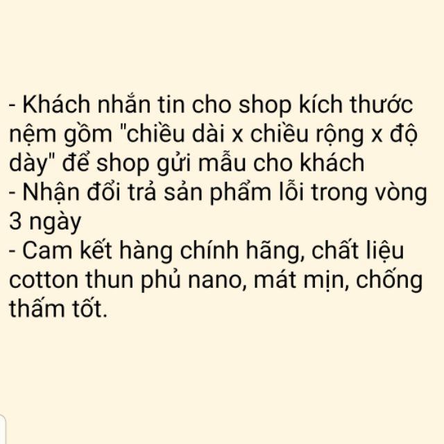 Ga chống thấm cotton thun bảo vệ nệm ngăn ngừa nấm và vi khuẩn tích tụ