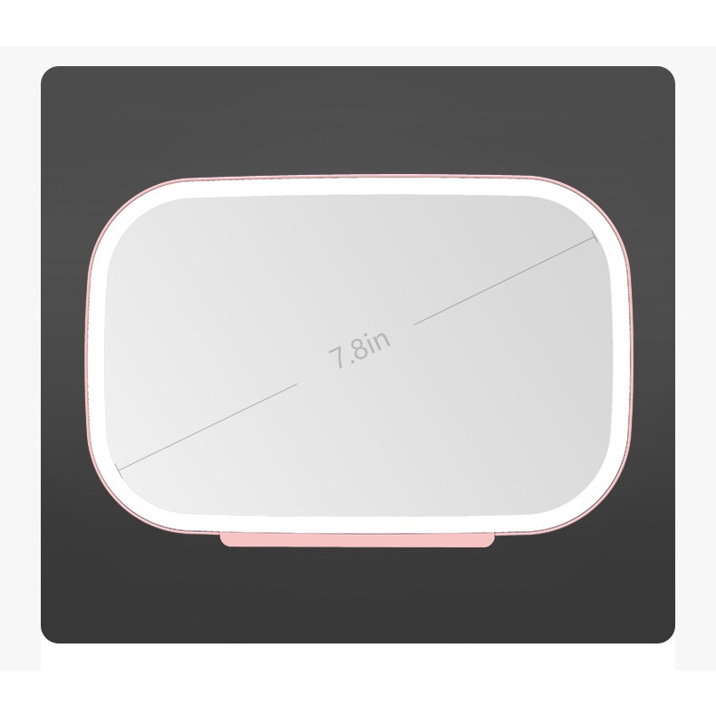 Gương Trang Điểm Ba Cánh Có Thể Sạc Lại Cổng USB Gắn Tấm Che Nắng Xe Hơi