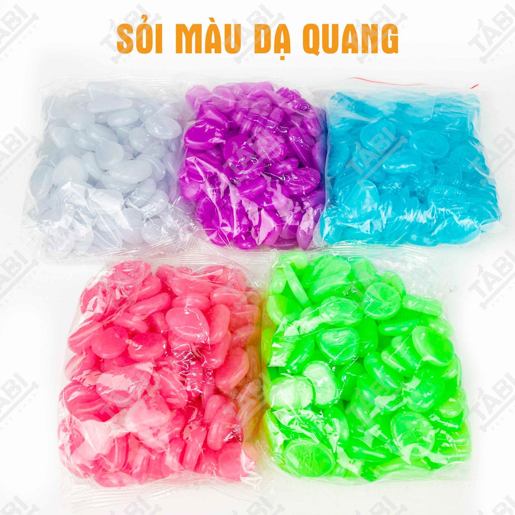 50G Sỏi Màu (Có Dạ Quang) ~25 Viên Cao Cấp Trang Trí Hồ Cá, Bể Cá