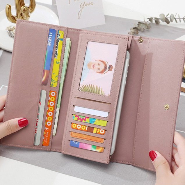 Ví Nữ Cầm Tay Thời Trang 💖VIDEO THẬT💖 Ví Nữ Dài Cầm Tay Da PU Cao Cấp, Tiện Dụng (VDD-19) | BigBuy360 - bigbuy360.vn