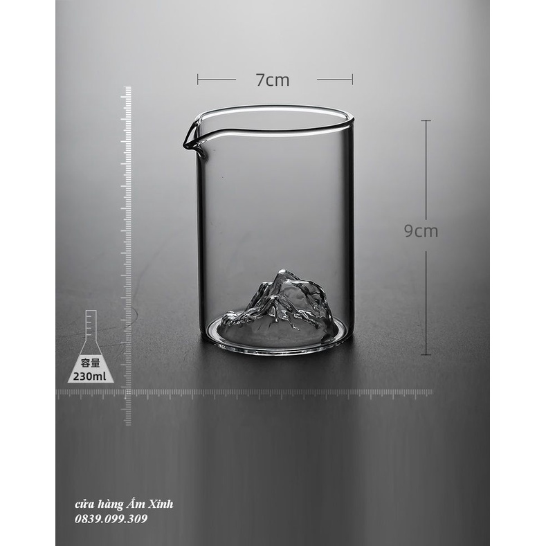 Tống chuyên trà thủy tinh Borosilicate chịu nhiệt tạo hình ngon núi (Thiên Sơn)