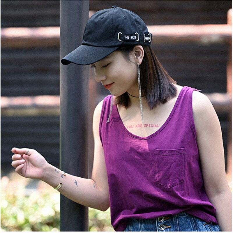 Mũ lưỡi trai thêu chữ thời trang unisex đơn giản