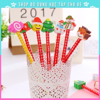 Bút chì gỗ kèm tẩy noel giáng sinh dễ thương