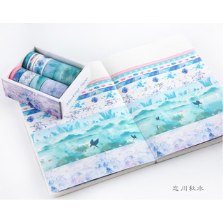 Băng dính Washi Tape set 10 mẫu Vong Xuyên Thu Thủy trang trí tranh, planner, sổ tay