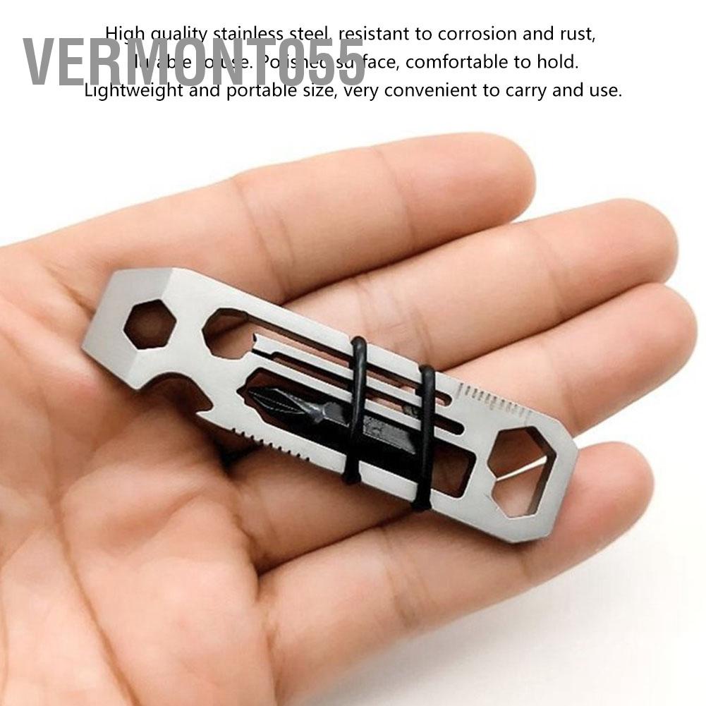 Vermont055 6 in 1 Multifunctional Stainless Steel Bottle Opener Hex Wrench Multi-tool EDC Equipment