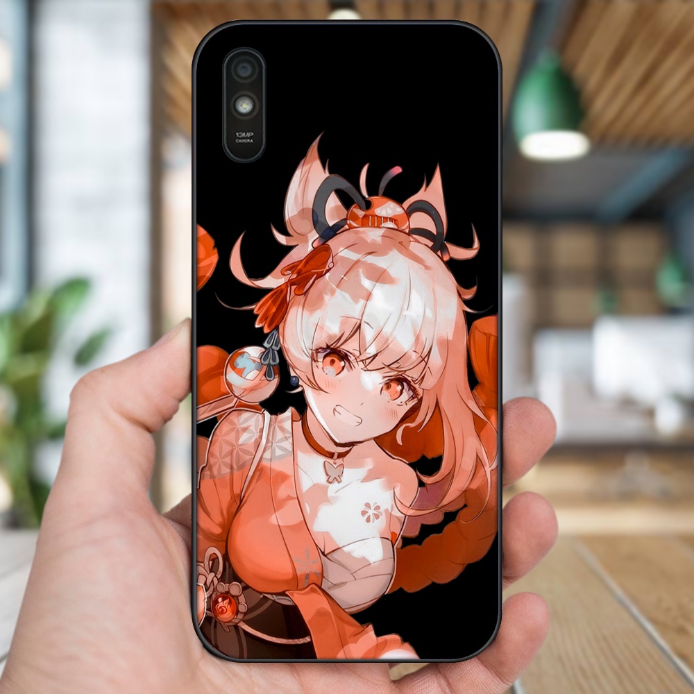 Ốp lưng Xiaomi Redmi 9A viền đen in hình Yoimiya Genshin Impact