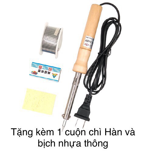 Mỏ hàn thiếc cán gỗ, mỏ hàn chì 40w 60w