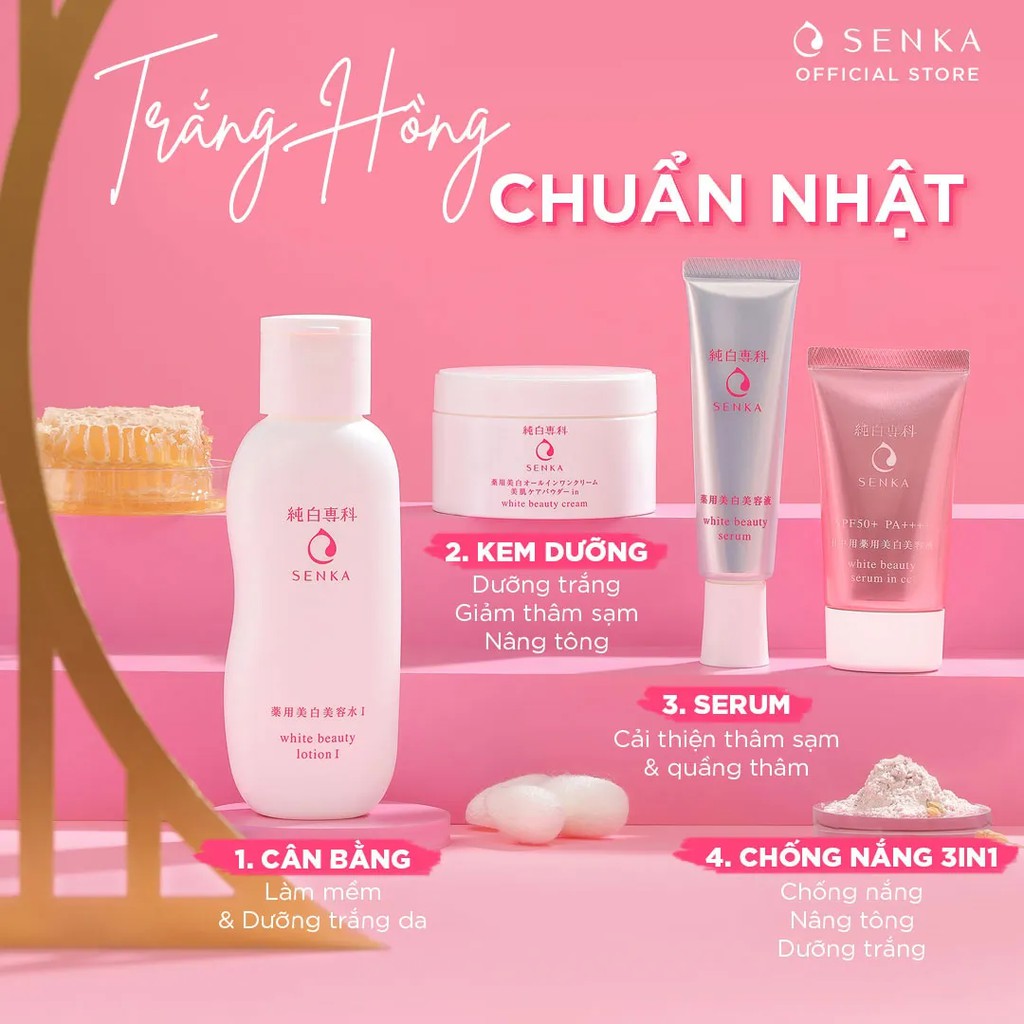 [HB Gift] Chống nắng serum 3 trong 1 Senka White Beauty CC 40g