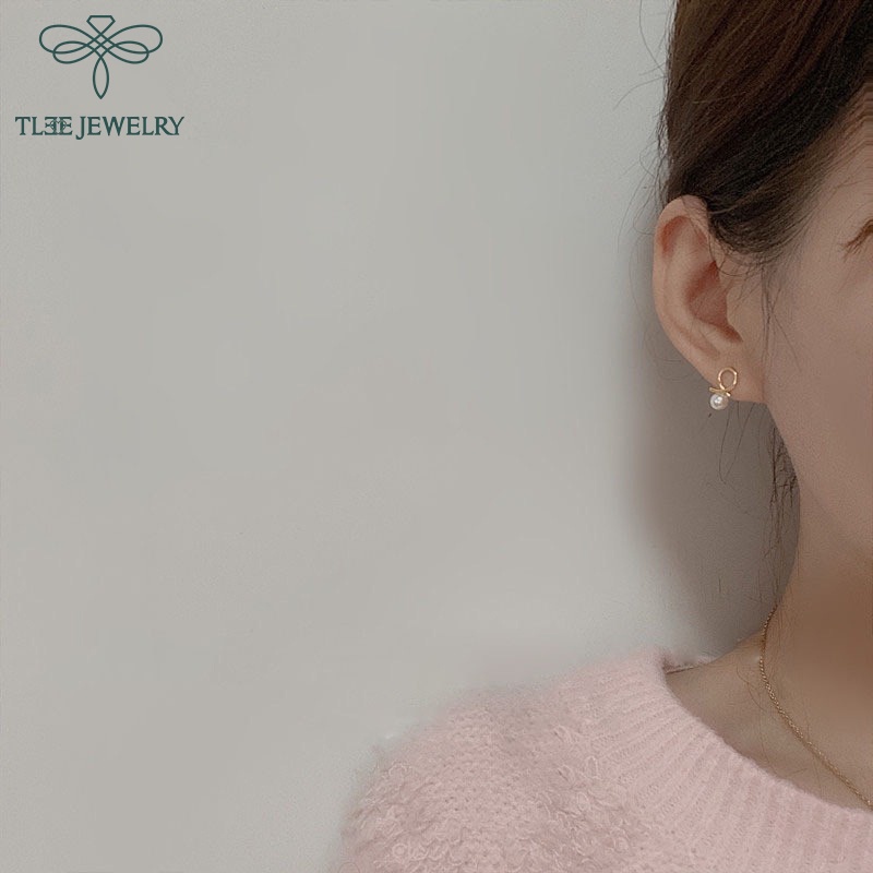 Khuyên tai bạc nữ TLEE Laura ngọc trai nhân tạo nữ tính TleeJewelry B0118