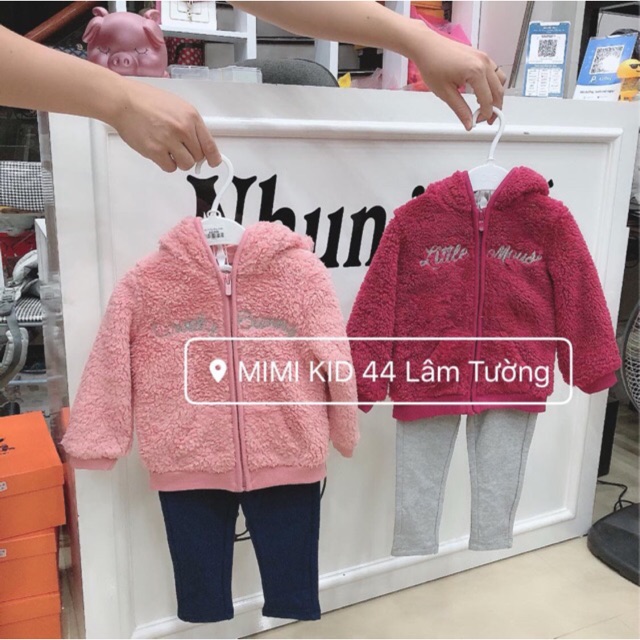 Bộ khoác lông cừu tai chuột dư xịn