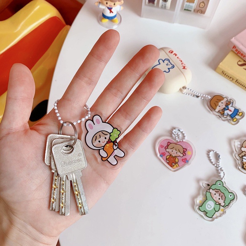 Móc khoá dễ thương đa năng JIYU - Móc khoá phụ kiện trang trí ví Almost Blue Binder Balo Airpod Planner - Cute Keychain