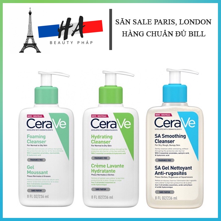 Sữa Rửa Mặt Cerave Da Dầu Da Khô & Da Hỗn Hợp Đủ Bill, Size (Hỏa Tốc 1h, Miễn Phí Vận Chuyển)