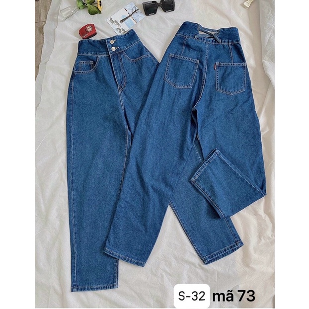 Quần Baggy Nữ Bigsize Lưng Cao Kiểu, Quần Baggy Jean Nữ Size Lớn S-35 từ 40kg-80kg Hàng VNXK Ms73