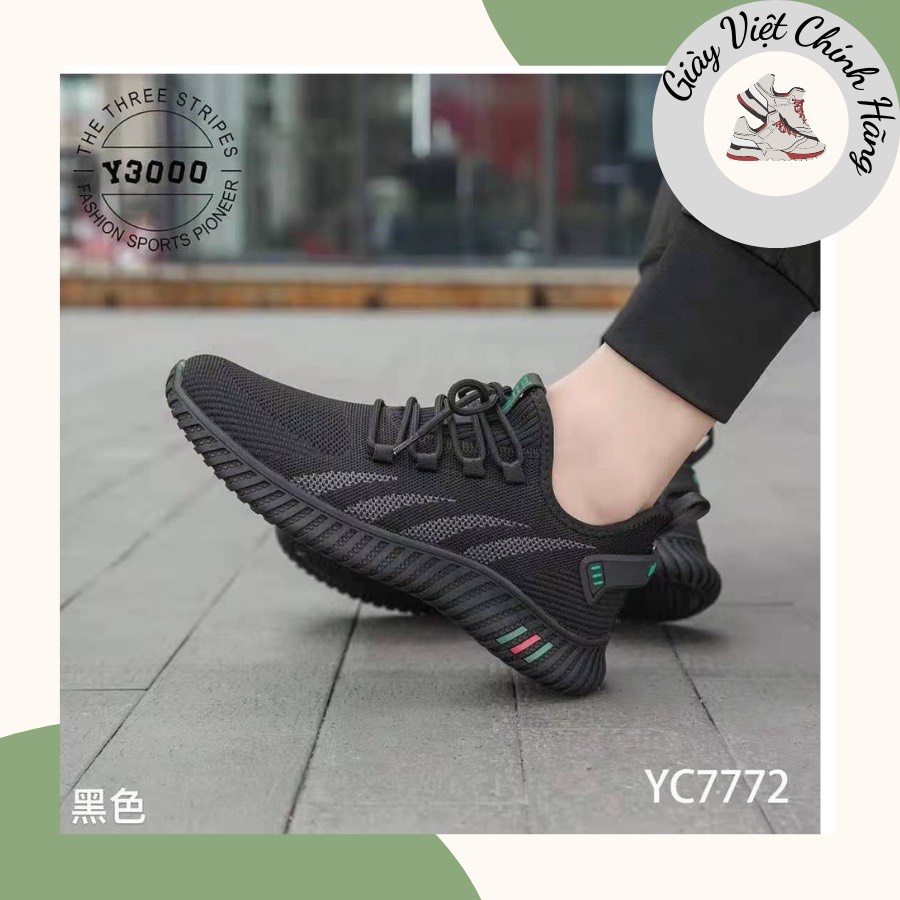 Giày thể thao nam QC ❤️FREESHIP❤️ Giày sneakers quai dệt buộc dây đế bằng siêu nhẹ YC7772