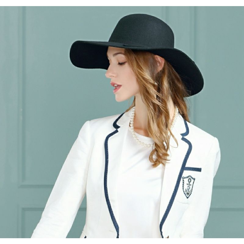 Nón mũ rộng vành nữ đẹp nỉ fedora Lh 0917399527