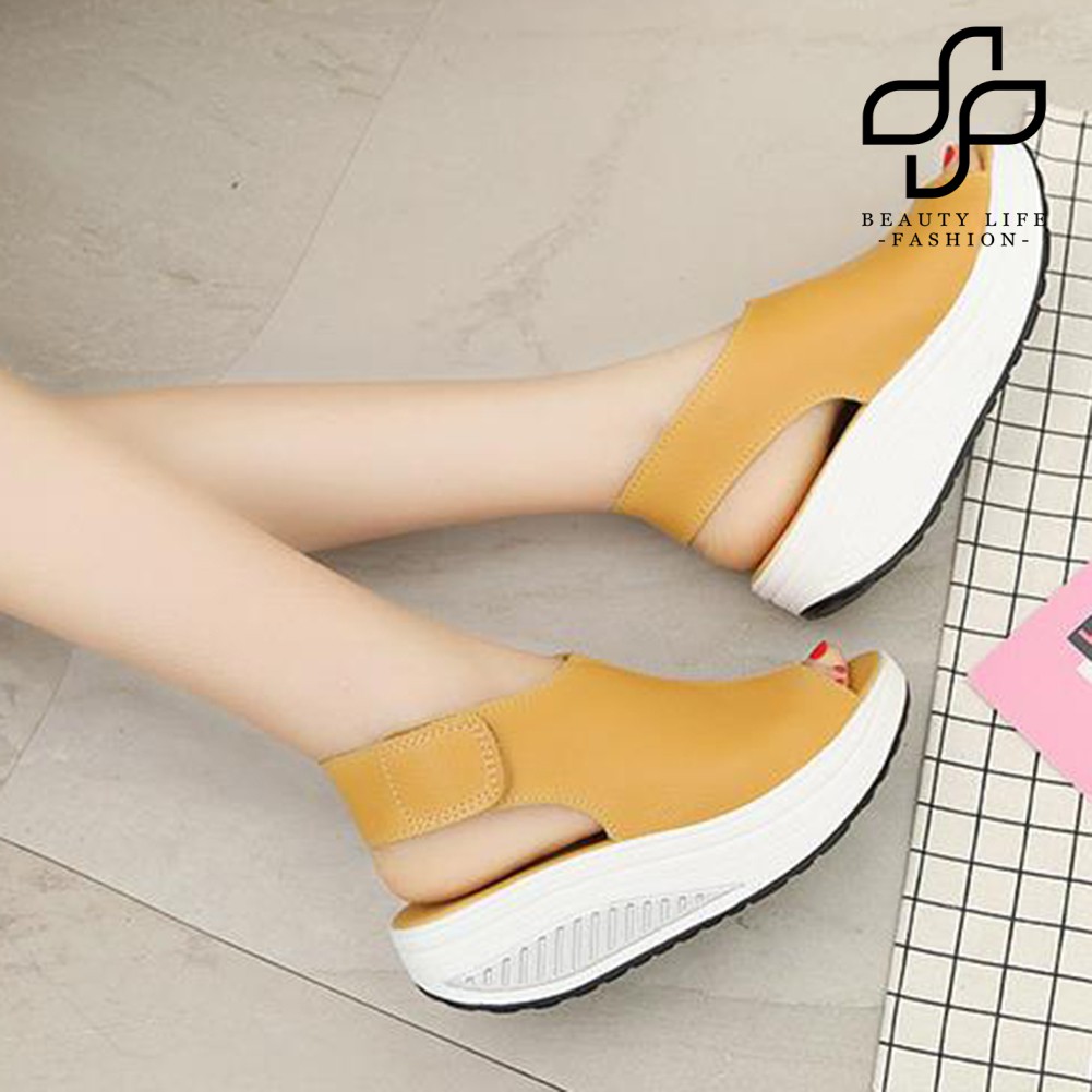 Xăng đan Đế Xuồng Giả Da Thời Trang Nữ Tính