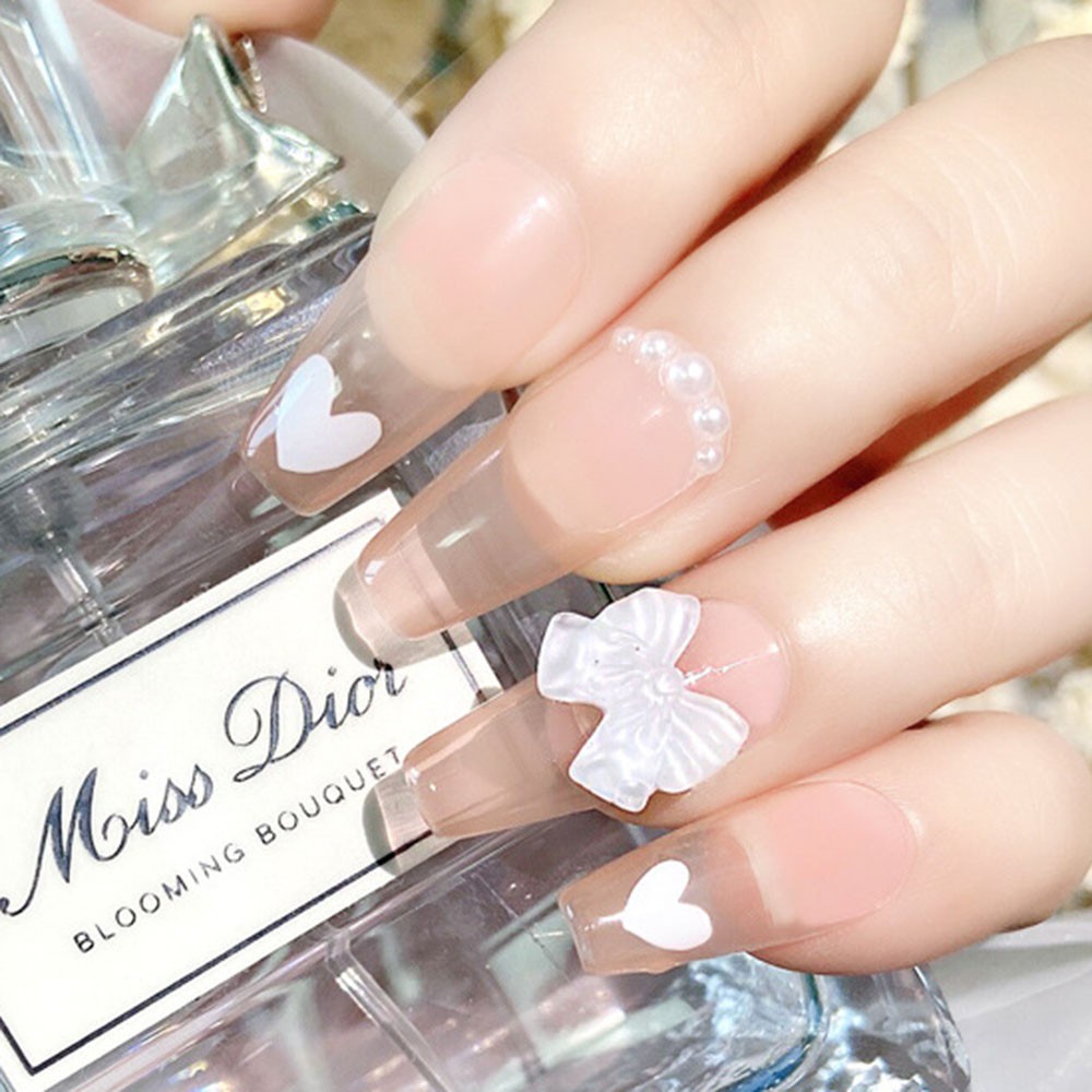 [Hàng mới về] Set 30 phụ kiện trang trí móng tay nghệ thuật hình nơ đính đá pha lê 3D xinh xắn