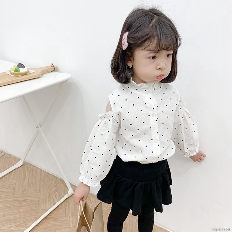 Áo Kiểu Tay Dài Họa Tiết Đáng Yêu Dành Cho Bé Gái 1-6 Tuổi