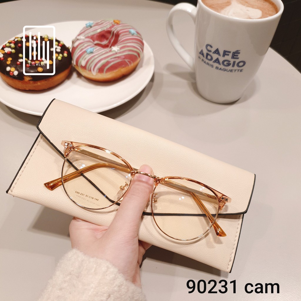 Gọng kính cận nam nữ Lilyeyewear mắt tròn kim loại, thanh mảnh, màu sắc thời trang dễ 90231 | BigBuy360 - bigbuy360.vn