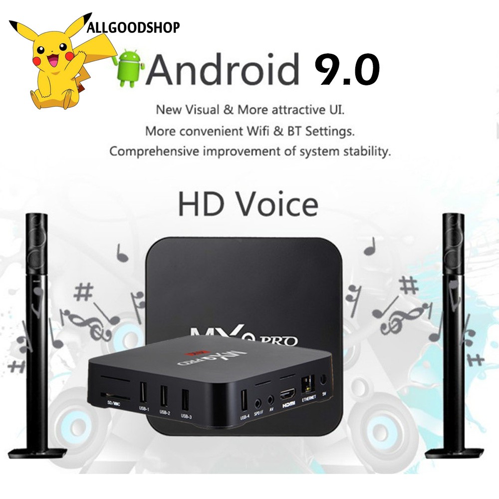 Đầu Tv Box Android 7.1 Mxq Pro 4k 4 + 64gb Rk3229 Lõi Tứ Phiên Bản 5g