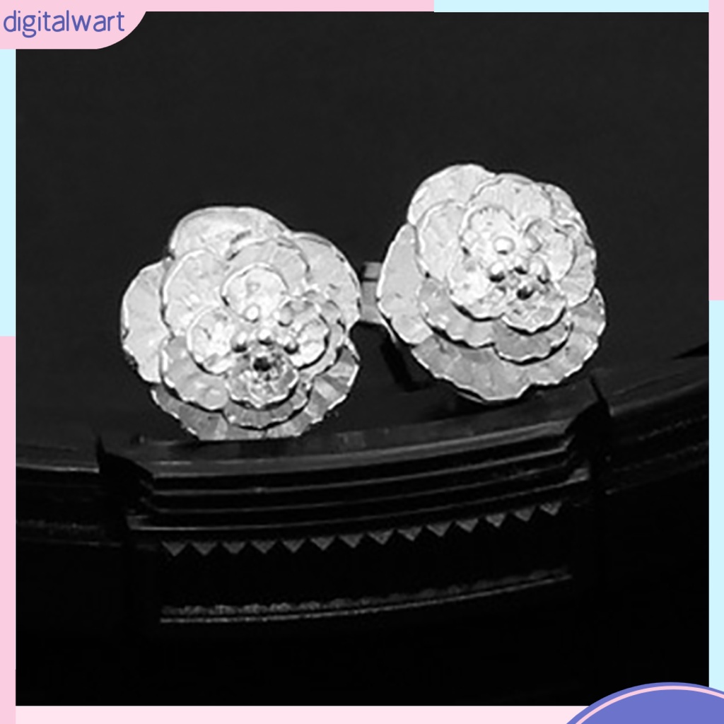 Cặp khuyên tai mạ bạc hình bông hoa sang trọng tinh tế lãng mạn dành cho nữ
