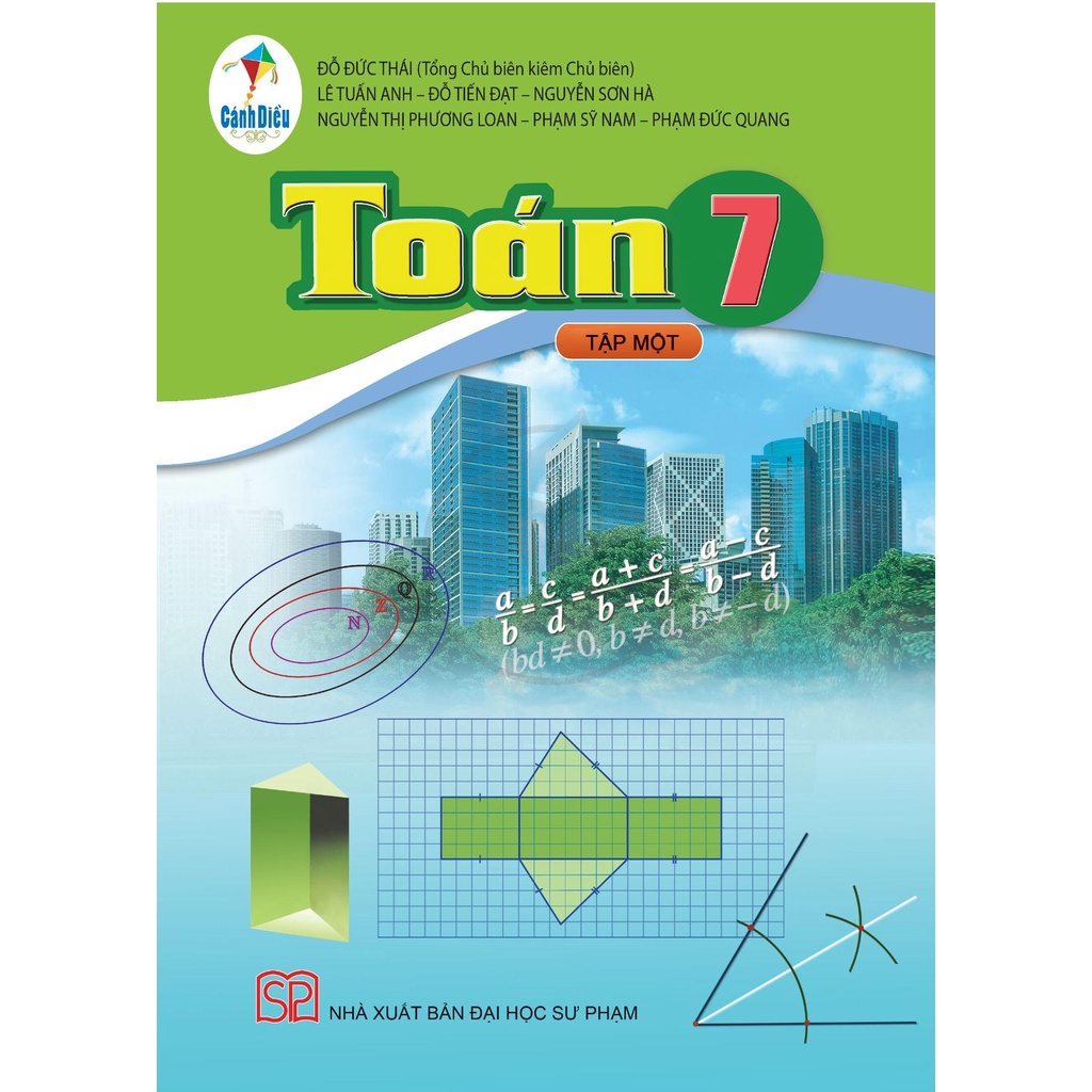 Sách - Toán 7 tập một Cánh Diều và 2 Tập Giấy Kiểm Tra Kẻ Ngang vỏ xanh