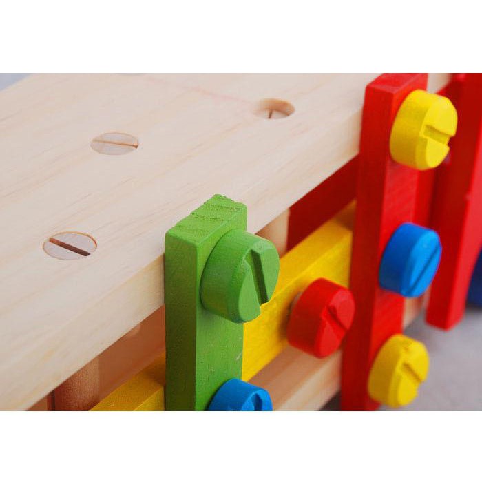 Đồ chơi gỗ Xe lắp ráp vặn ốc cho bé mẫu giáo