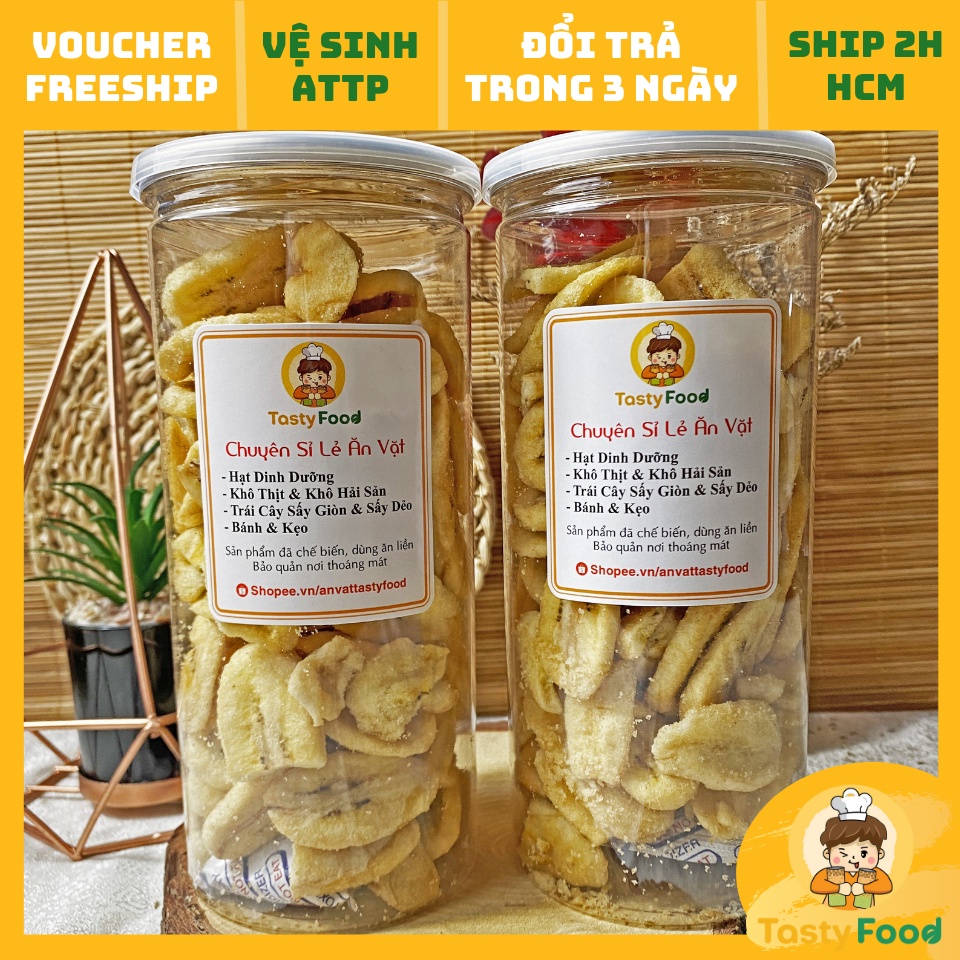 300G Chuối Sấy Giòn Tatsy Food | Hàng chất thượng hạng | HOÀN ĐỔI 100% nếu không như mô tả