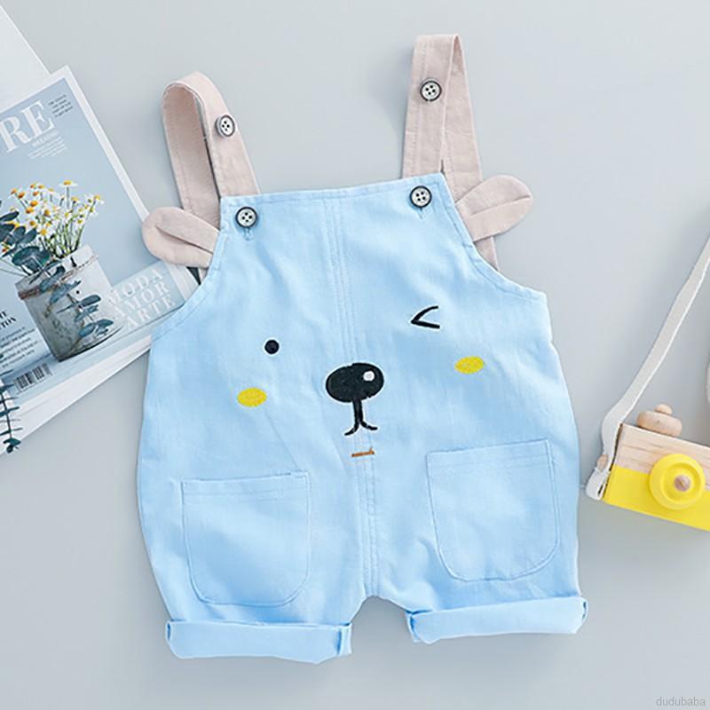 Set áo thun ngắn tay + quần đùi yếm thời trang cho bé gái từ 1 - 3 tuổi