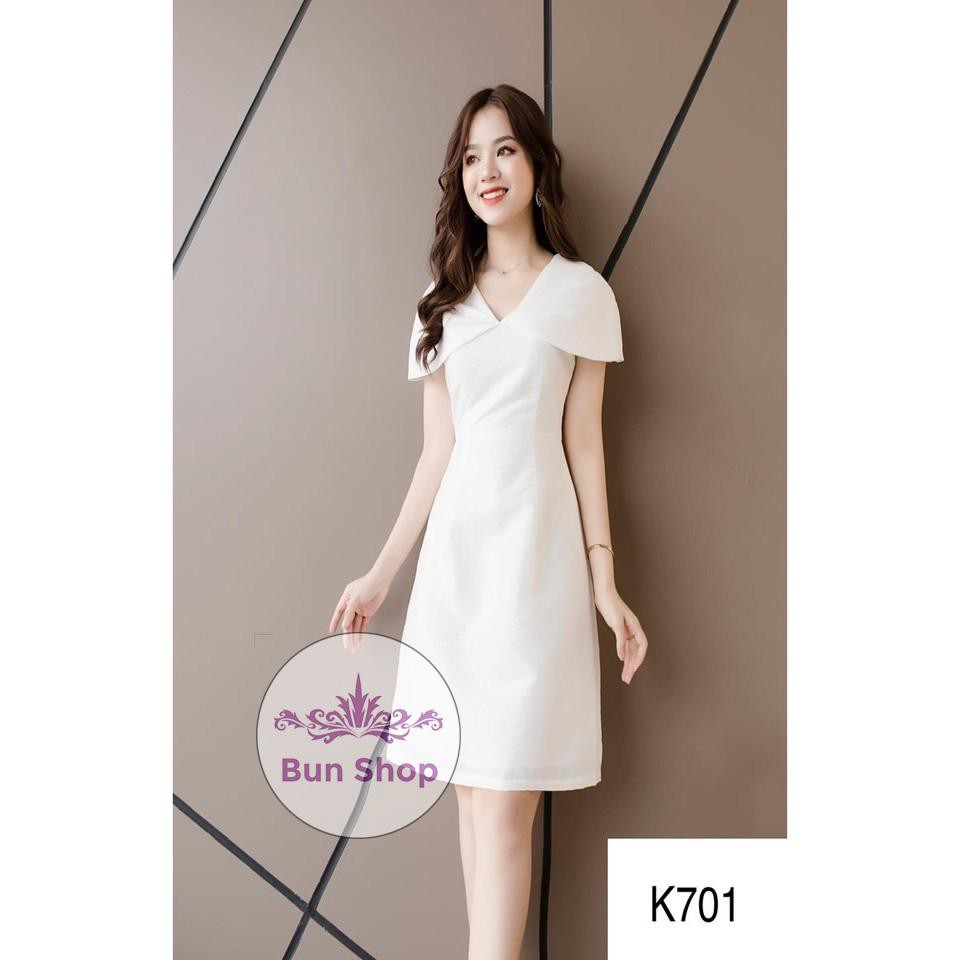 ĐẦM TRẮNG CAO CẤP K701 - Bun Shop (Hàng may thiết kế ,ảnh thật shop tự chụp)