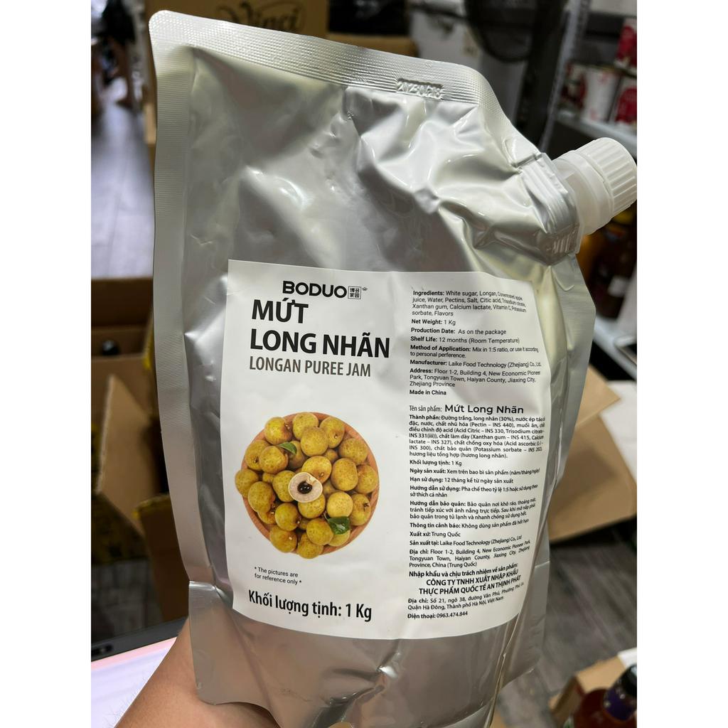 Sốt/ Mứt Nhãn Boduo Túi 1kg - Làm trà nhãn, trà sữa nhãn