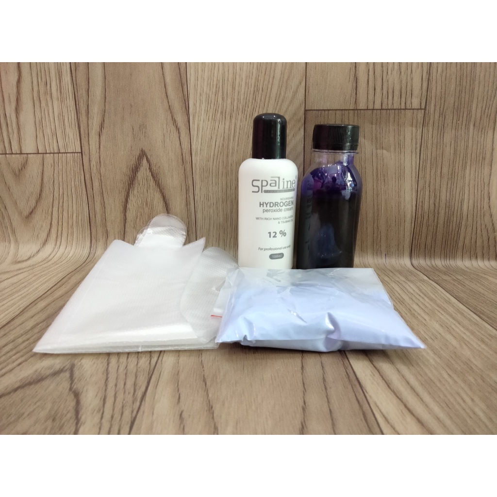 Combo 100ml gội khử vàng, Oxy, 100gr bột tẩy, bao tay