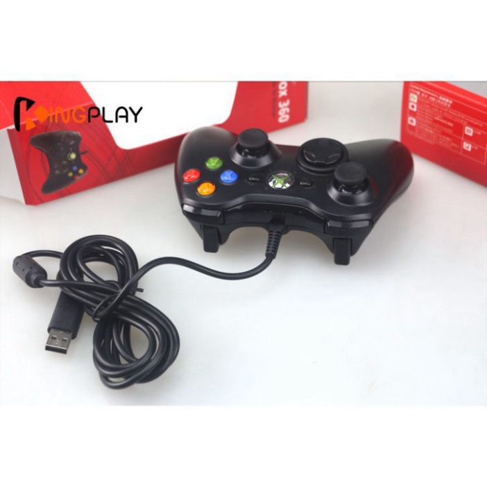 Tay cầm Chơi Game Microsoft Xbox 360 Full box Có Rung Có Dây Dùng Cho PC, Laptop chơi full skill FO4, FO3 MG08