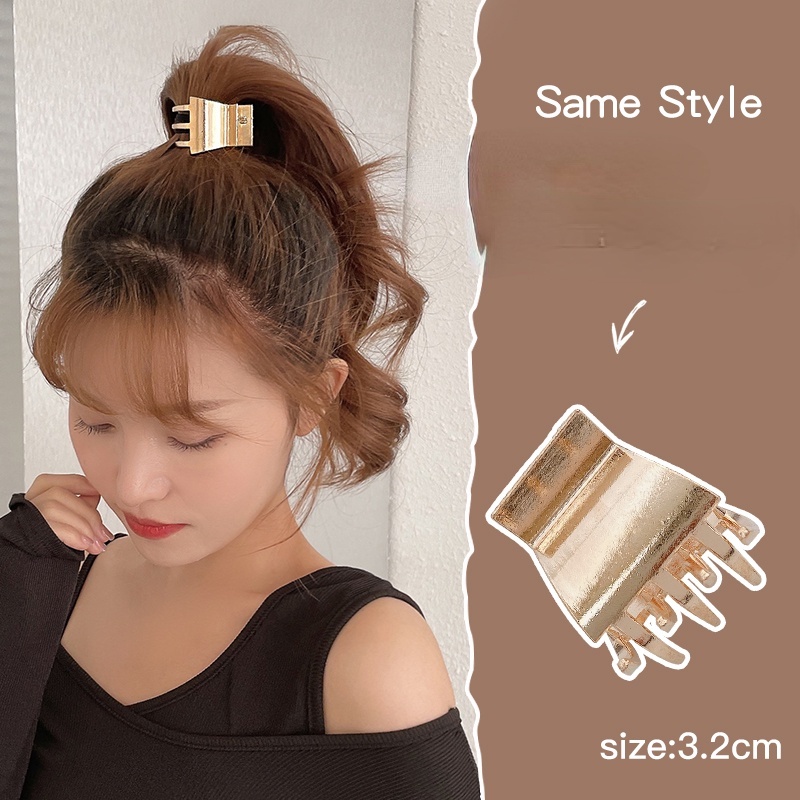 Kẹp tóc kim loại mini màu vàng phong cách Hàn Quốc thời trang dành cho nữ