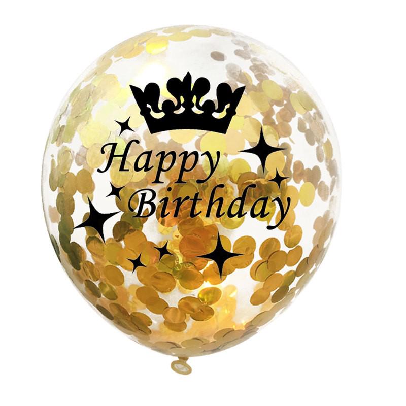 Set 5 Bong Bóng Cao Su 12 inch In Chữ happy birthday Đẹp Mắt