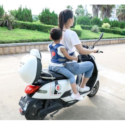 Đai đi xe máy Địu Ngồi Cho Bé, Đệm Vải 3D Thoáng Khí - Đường May Chắc Chắn!