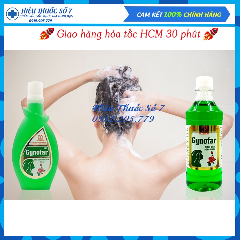 Dung dịch vệ sinh phụ nữ Gynofar, nước rửa phụ khoa chai 250ml và 500ml (Giao hỏa tốc trong HCM)