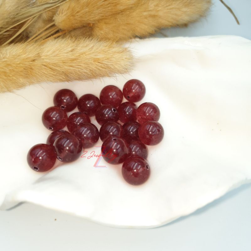 1 hạt đá màu dâu tây đỏ