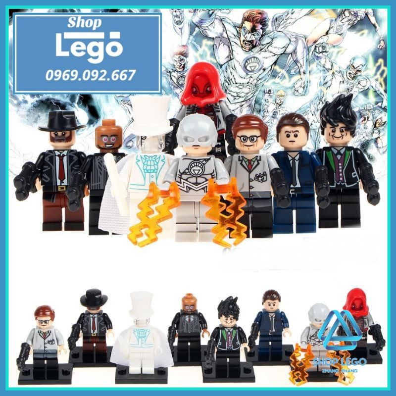 Xếp hình Red Hood - White Lantern - James Gordon - Hugo Strange - Nygma - Bullock - Penguin Lego Minifigures POGO PG8070