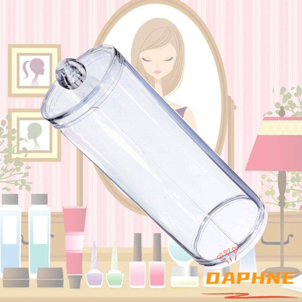 ♫Daphne♫ Hộp Đựng Bông Tẩy Trang Bằng Acrylic Kèm Giá Đỡ Hình Tròn Tiện Dụng
