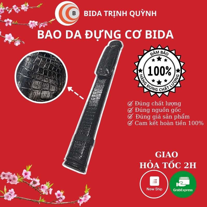 Bao Da Cá Sấu Đen Đựng Cơ Bida Cao Cấp Bao đựng gậy bida bi-a cá sấu đen TRQ 82cm