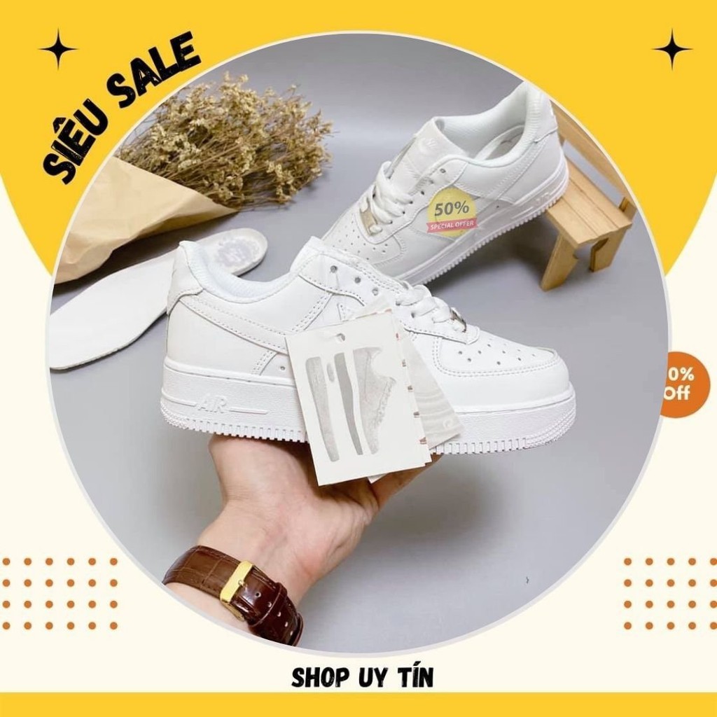 [Freeship] Giày NIKE TRẮNG ❤️ [HÀNG LOẠI ĐẸP] ❤️ Giày  Thể Thao Nam Nữ AF1 Màu Trắng❤️ Full bill và box