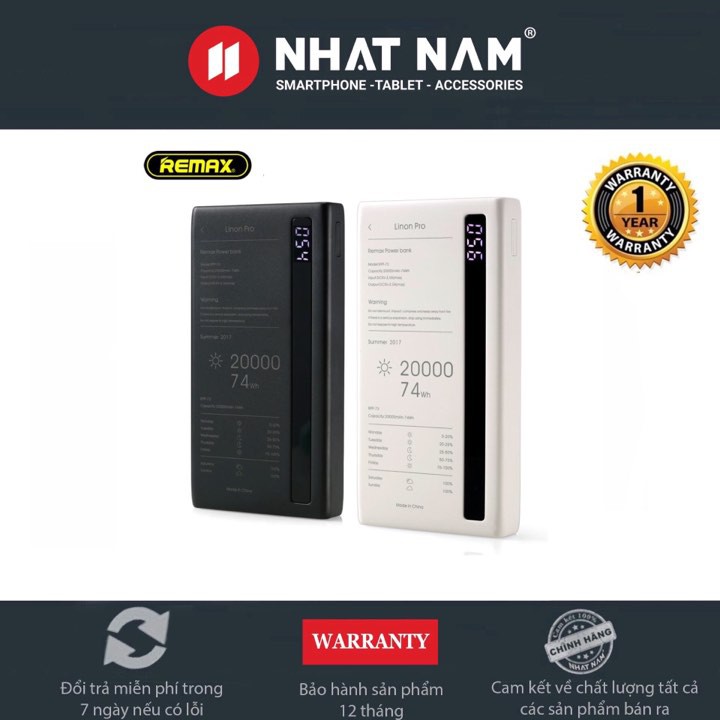 Sạc Dự Phòng Remax RPP-73 20000mAh - Lõi Lithium Polymer