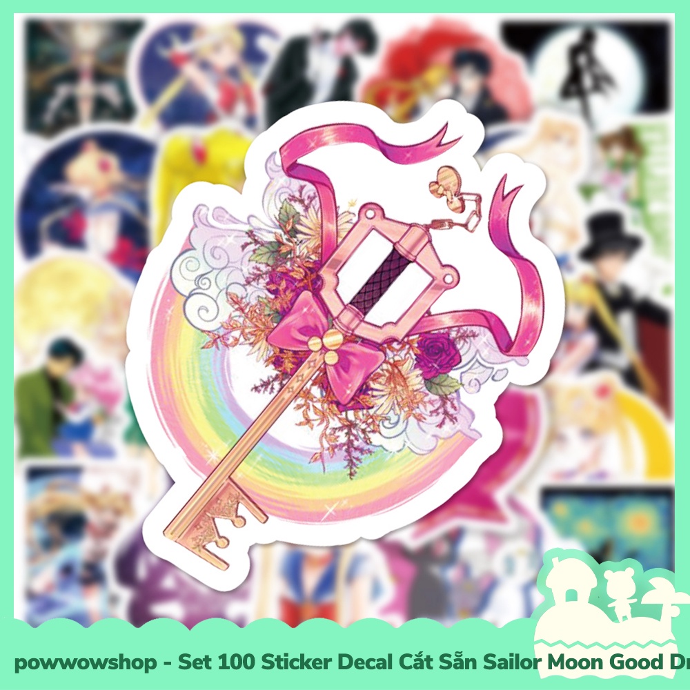 [Sẵn VN - Hỏa Tốc] Set 100 Sticker Mini Decal Dán Trang Trí Vật Dụng Mẫu Thủy Thủ Mặt Trăng Sailor Moon Good Dream