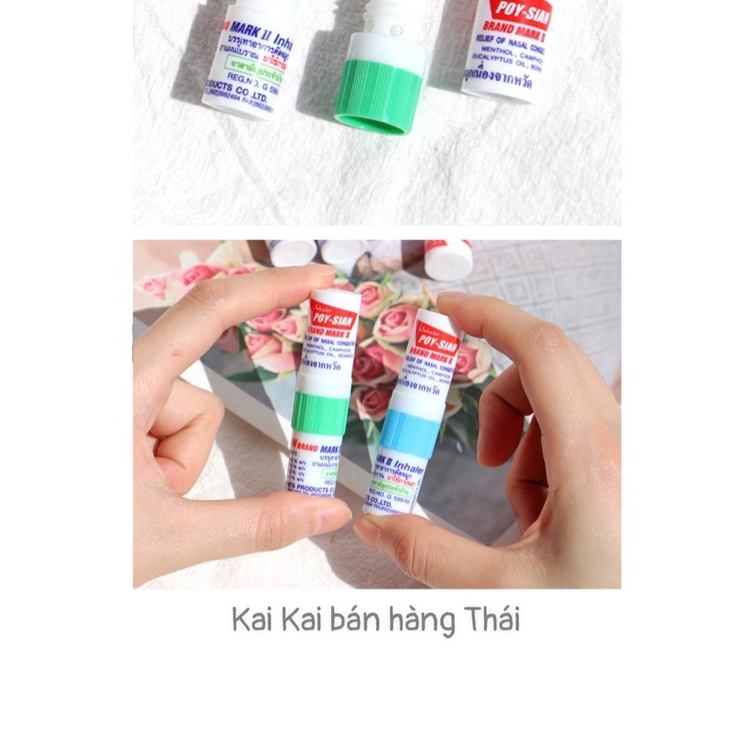 Ống Hít Thông Mũi POY-SIAN Bạc Hà Thảo Dược, Yadom Lisa Cực Thơm Dễ Chịu Thái Lan Chính Hãng