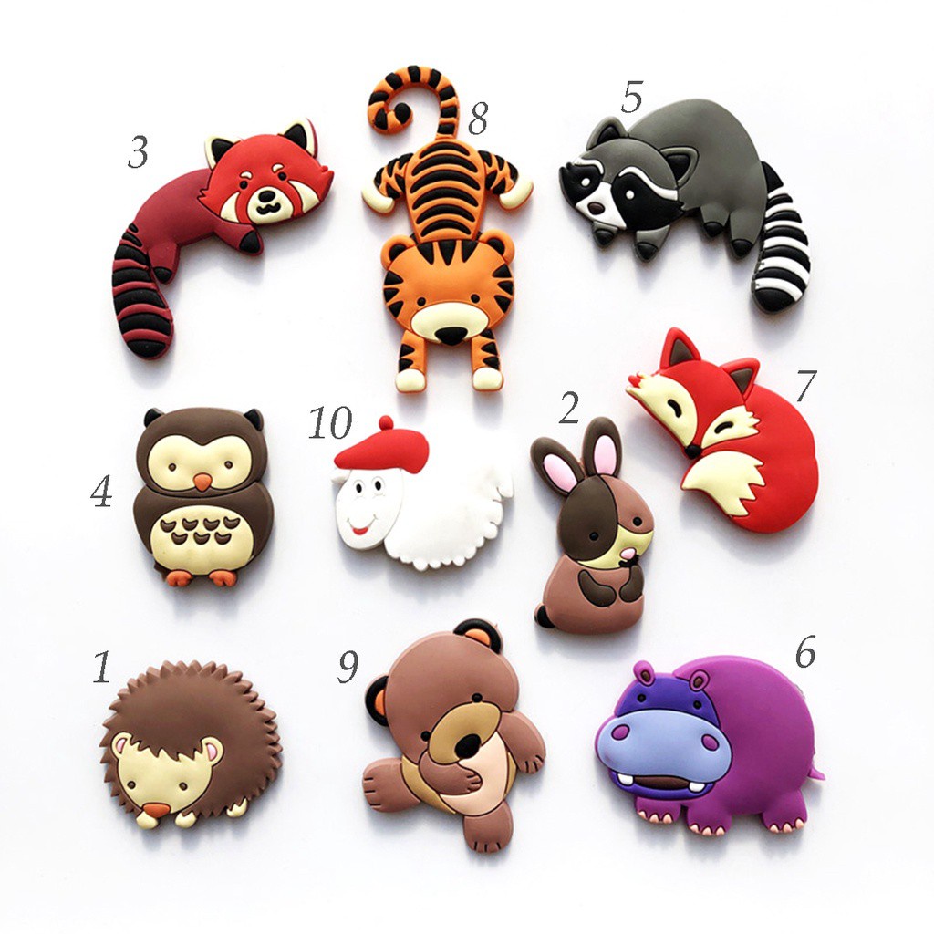 NICKOLAS Toddler Fridge Magnets Kitchen Board Stickers Message Sticker Animals Magnetic Toy Cartoon Zoo Home Kids Note Holder
