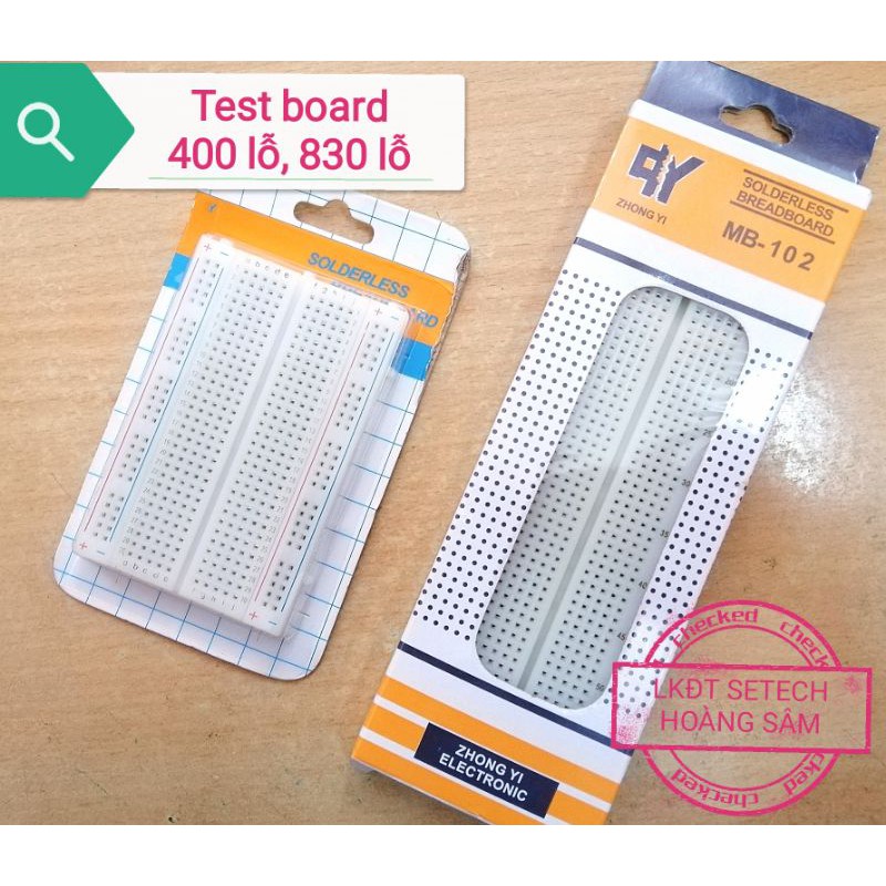 Bộ cắm mạch Test board, bread board mini 830 lỗ MB-102,400 lỗ