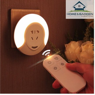 Ổ cắm điện kiêm đèn ngủ điều khiển từ xa, có hẹn giờ mới 2018 Home and Garden